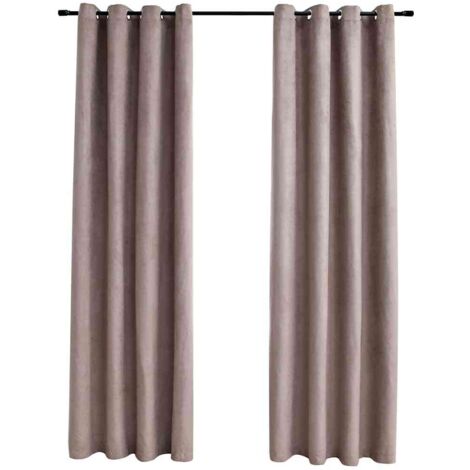 vidaXL Tende Oscuranti con Anelli Metallo 2 pz Grigio Talpa