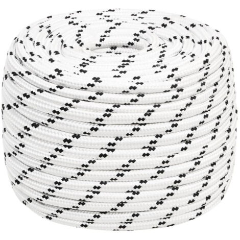 vidaXL Corda Intrecciata per Barca Bianca 14 mm x 25 m Poliestere