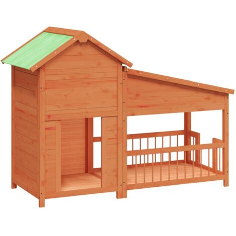 Cuccia per Cani Marrone 143x60,5x109 cm in Legno Massello di Pino vidaXL