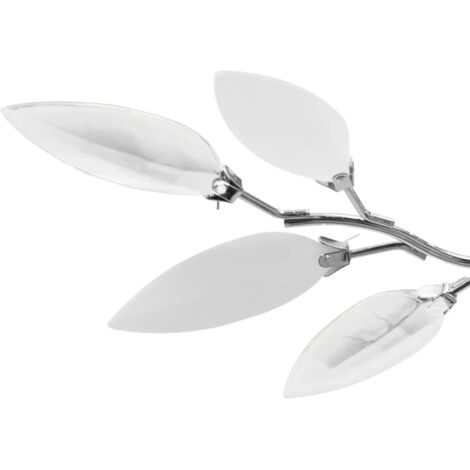Lampada da Soffitto Foglie Bianco e Acrilico Trasparente 3xE14