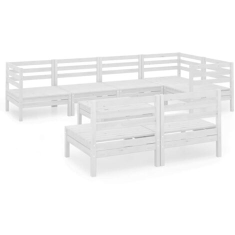 vidaXL Set Salotto da Giardino 8 pz in Legno Massello di Pino (1/5)
