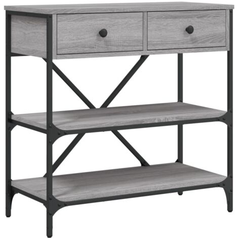 vidaXL Tavolino Consolle Grigio Sonoma 75x34,5x75cm Legno Multistrato