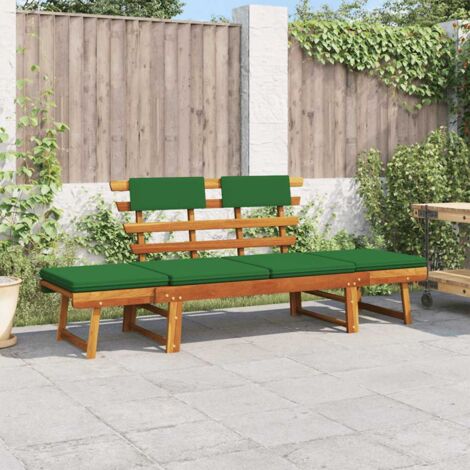 vidaXL Panca da Giardino Cuscini 2-in-1 190 cm Legno Massello d'Acacia