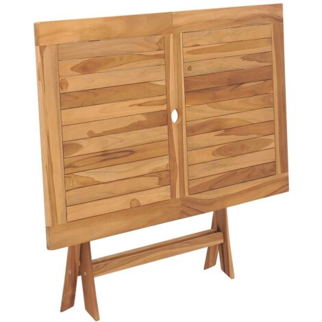 Tavolo Pieghevole da Giardino 120x70x75 cm in Massello di Teak