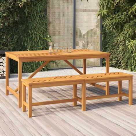 Panca da giardino in legno di acacia 120 cm con cuscino rosso