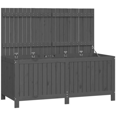 vidaXL Contenitore da Giardino Grigio 147x68x64 cm Legno Massello Pino