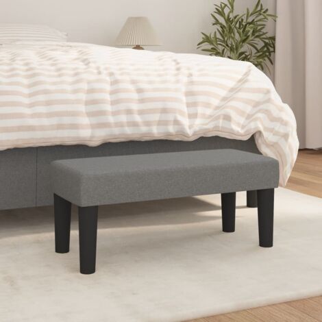 Panca Contenitore In Tessuto Grigio Antracite 100 Cm – Cassapanca Con Imbottitura E Gambe In Legno Per Ingresso, Camera, Soggiorno - 2