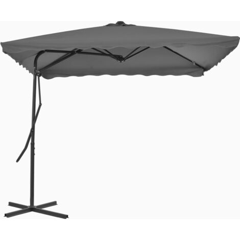 vidaXL Ombrellone da Esterni con Palo in Acciaio 250x250cm Antracite