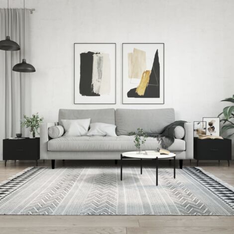 vidaXL Tavolini da Salotto 2 pz Neri 50x50x40 cm in Legno Multistrato
