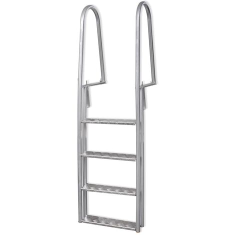 vidaXL Scala a 4 Gradini per Piscina/Banchina in Alluminio 167 cm