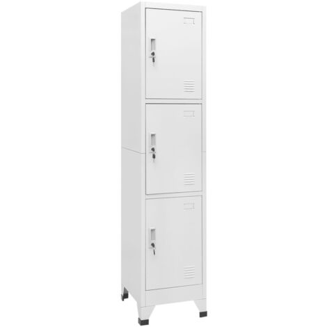 vidaXL Armadietto a Chiave a 3 Scomparti 38x45x180 cm