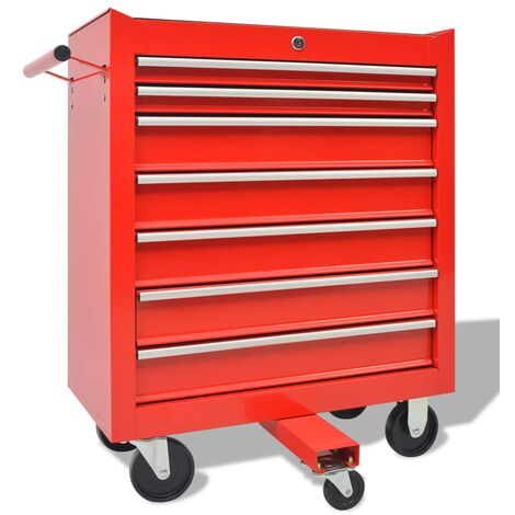 Carrello Portautensili Officina con 1125 Utensili Acciaio Rosso