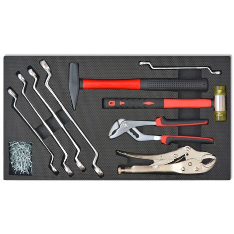 Carrello Portautensili Officina con 1125 Utensili Acciaio Rosso