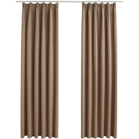 vidaXL Tende Oscuranti con Ganci 2 pz Grigio Talpa 140x245 cm