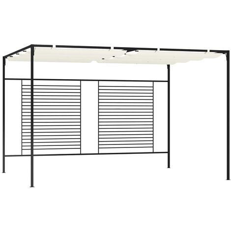 vidaXL Gazebo con Tetto Retrattile 3x4x2,3 m Crema 180 g/m²