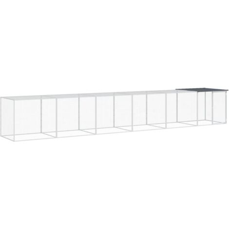 Gabbia Polli con Tetto Antracite 603x98x90 cm Acciaio Zincato vidaXL