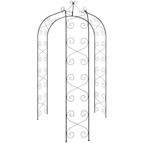 VidaXL Archi da Giardino 2 pz Neri 120x38x260 cm Acciaio