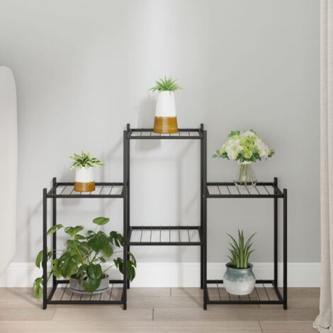 vidaXL Portafiori 83x25x60 cm Ferro Nero (1/5)