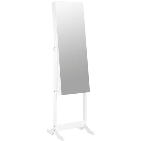 VidaXL Armadio portagioie con specchio a muro bianco 30x8,5x67 cm