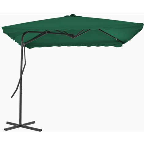 Ombrellone da Esterni con Palo in Acciaio 250x250 cm Verde vidaXL