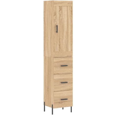 vidaXL Credenza Rovere Sonoma 34,5x34x180 cm in Legno Multistrato (1/5)