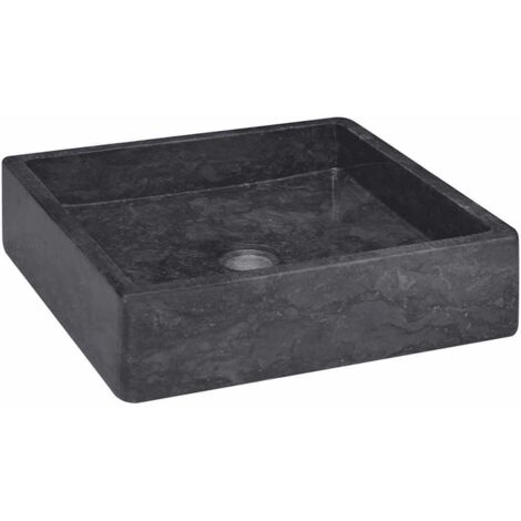 vidaXL Lavandino Nero 40x40x10 cm in Marmo
