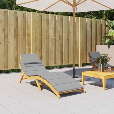 vidaXL Cuscino per Lettino Grigio 186x58x4 cm in Tessuto Oxford