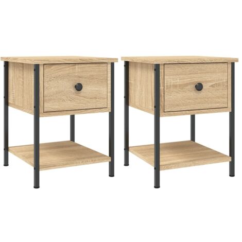 vidaXL Comodini 2 pz Rovere Sonoma 34x35,5x45 cm in Legno Multistrato