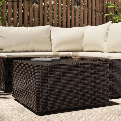 vidaXL Tavolino Quadrato da Giardino Marrone 50x50x30cm in Polyrattan (1/5)