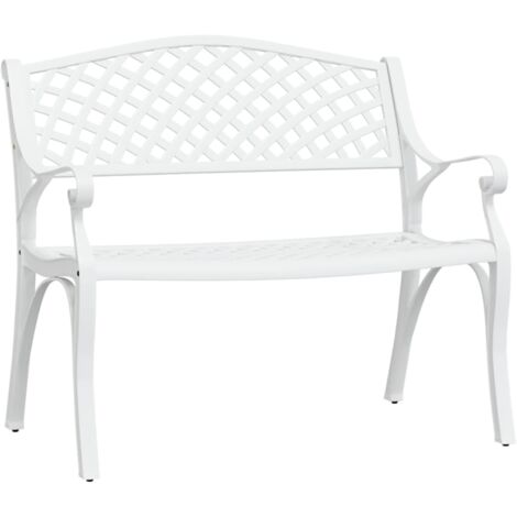 vidaXL Panchina da Giardino 102 cm in Alluminio Pressofuso Bianco