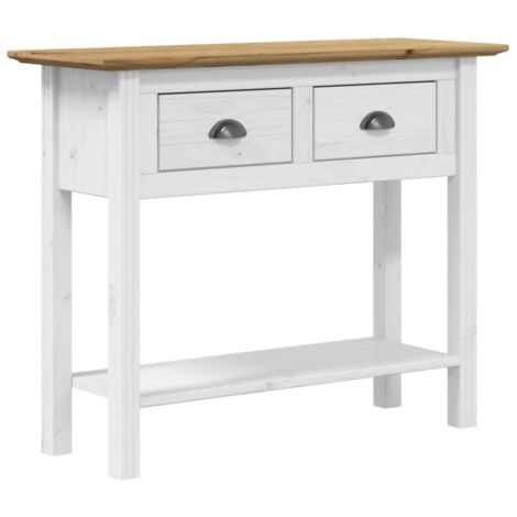 vidaXL Tavolo Consolle BODO 91x35x74 cm Legno Massello Pino Marrone