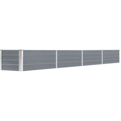 vidaXL Letto Rialzato in Acciaio Zincato 320x40x45 cm Grigio (1/5)