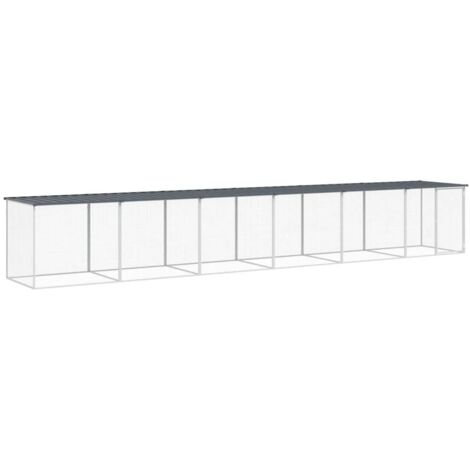 Gabbia Polli con Tetto Antracite 603x98x90 cm Acciaio Zincato vidaXL