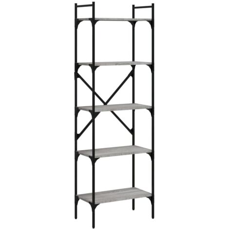 vidaXL Libreria Grigio Sonoma 5 Ripiani 56x31,5x174 cm (1/5)