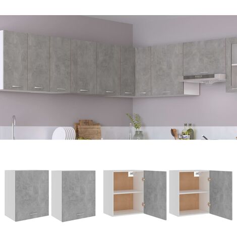 vidaXL Armadi Sospesi “Lyon” 2 pz Grigo Cemento 50x31x60 cm in