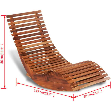 Sedia a Sdraio a Dondolo in Legno di Acacia