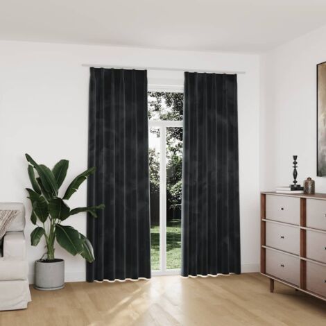 vidaXL Tende Oscuranti con Ganci 2 pz Antracite in Velluto 140x225 cm