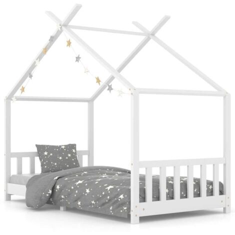 vidaXL Giroletto per Bambini Bianco in Massello di Pino 90x200 cm