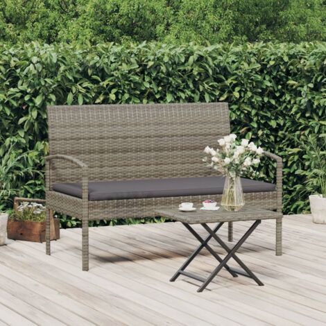 Furniture Limited - Panca da Giardino con Cuscino Grigia 105 cm
