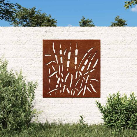 Decorazione Muro Da Giardino 105x55 Cm Fiore In Acciaio Corten VidaXL