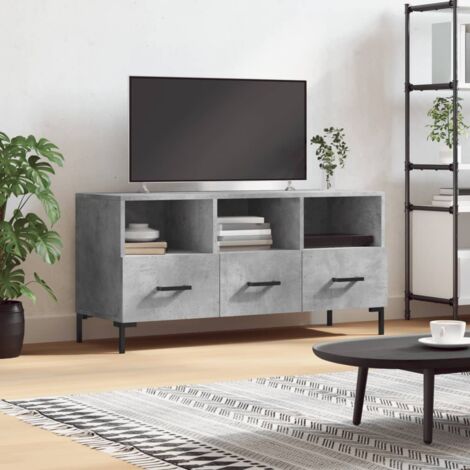 Mobile Porta TV Grigio Cemento 102x36x50 cm Legno Multistrato