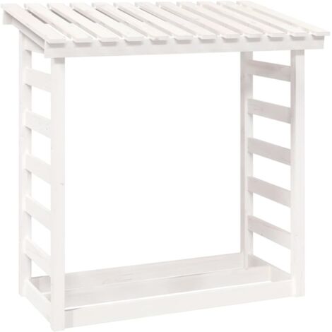Portalegna Bianco 108x64,5x110 cm in Legno Massello di Pino vidaXL