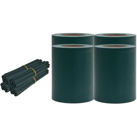 Recinzione Frangivento 4 pz in PVC 35x0,19m Verde Opaco vidaXL