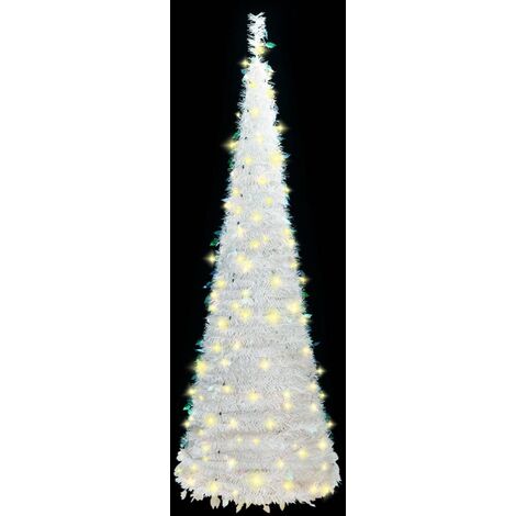 Albero Di Natale Artificiale Pop Up Con Led Bianco Cm