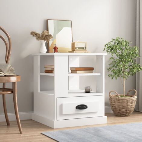 vidaXL Tavolino Bianco 50x50x60 cm in Legno Multistrato (1/5)