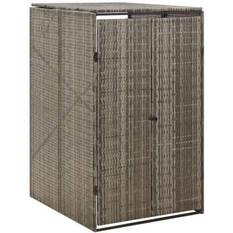 vidaXL Copribidone Singolo Grigio 70x80x117 cm in Polyrattan