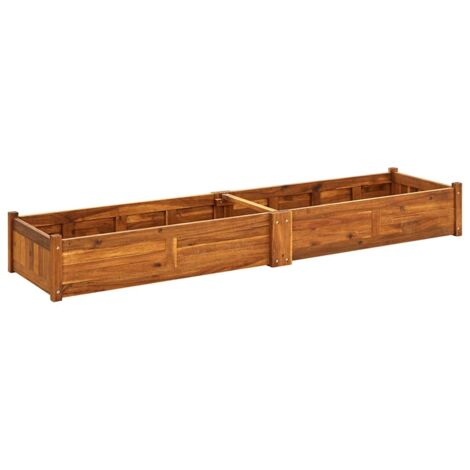 vidaXL Letto Rialzato da Giardino in Legno di Acacia 200x50x25 cm