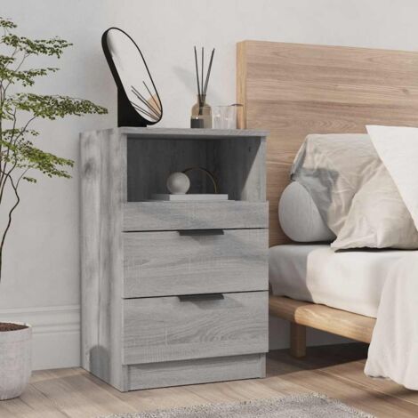 vidaXL Comodino Grigio Sonoma in Legno Multistrato