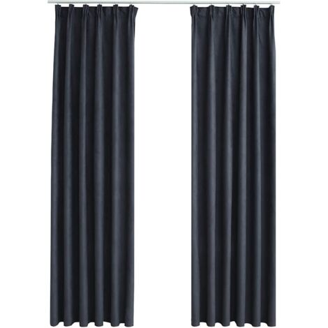 vidaXL Tende Oscuranti con Ganci 2 pz Antracite 140x175 cm