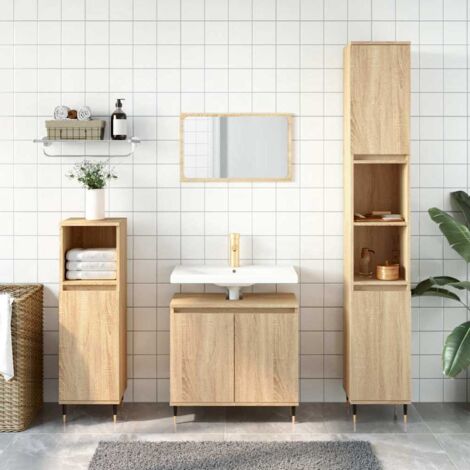 vidaXL Mobile da Bagno Rovere Sonoma 58x33x60 cm in Legno Multistrato